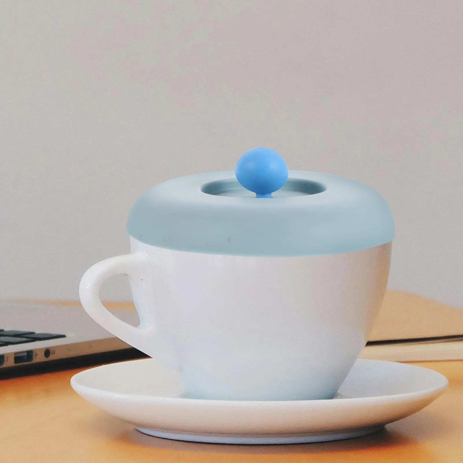 

2pcs Cup Lid Silicone Cover Airtight Drink Coffee Sky-blue Heat Resistant Mug Toppers Universal Kitchen Bar Accessories