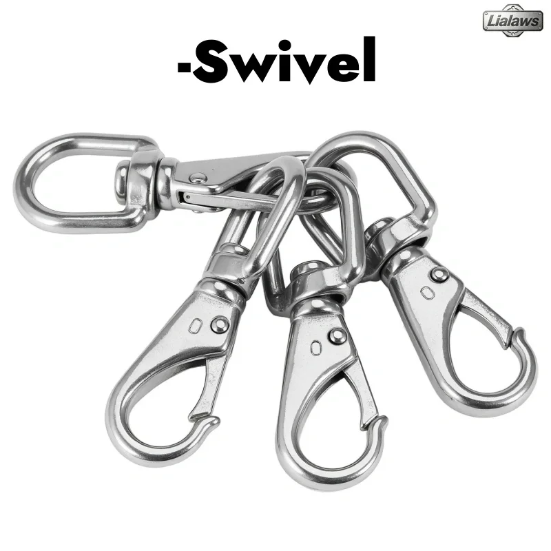 1Pcs Swivel Lobster Clasp Hooks 304 Stainless Steel Spring Snap Hook Fixed Eye Clip for DIY Key Chain Jewelry Making Accessories