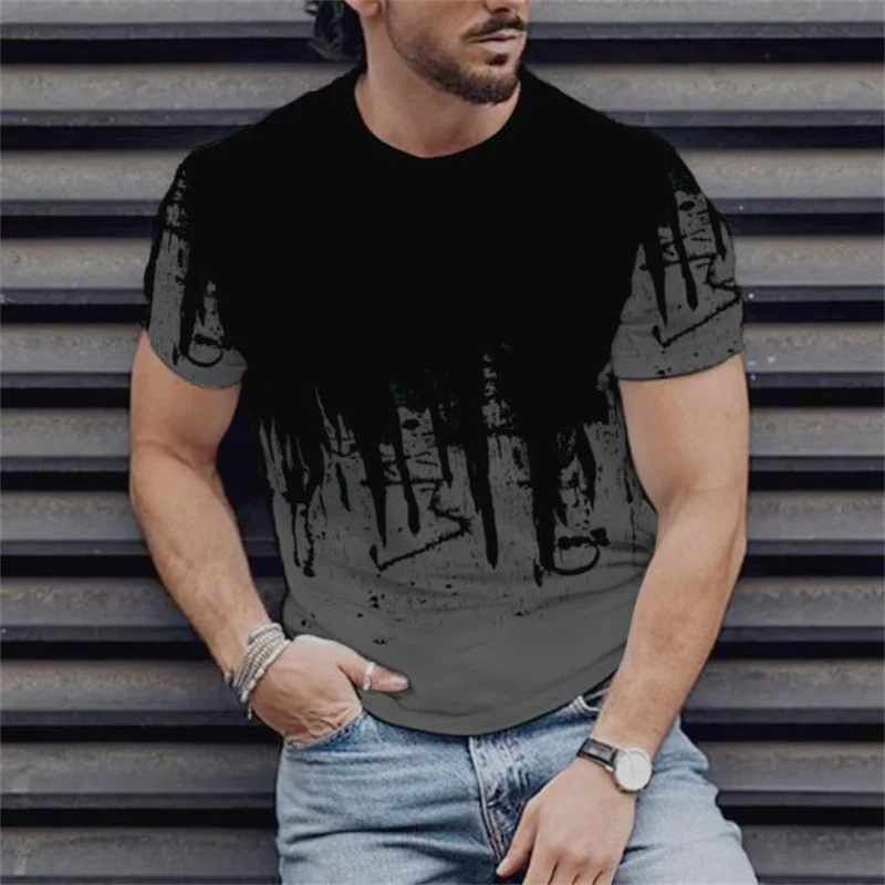 NEW 2024 hot Round neck short sleeve 3D pattern digital printed men\'s top outdoor sports fitness plus Size T-shirt XXS-6XL