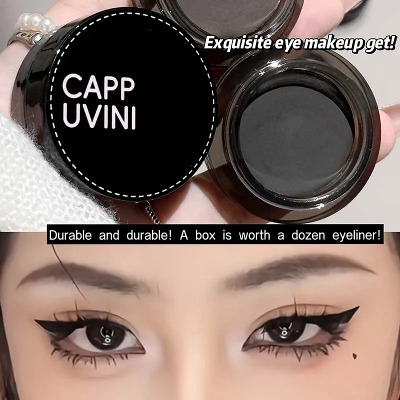 CAPPUVINI Eyeliner gel impermeabile - Trucco occhi dall'aspetto naturale a lunga durata a prova di sbavature, resistente al sudore, senza sbavature
