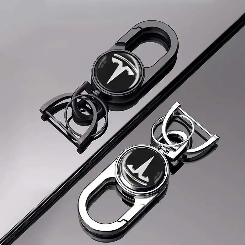 

Metal Keychain Pendant Car Logo Key Ring Holder Case Styling for Tesla Model 3 Y Model S X Roadster P75D P85D P90D P100D