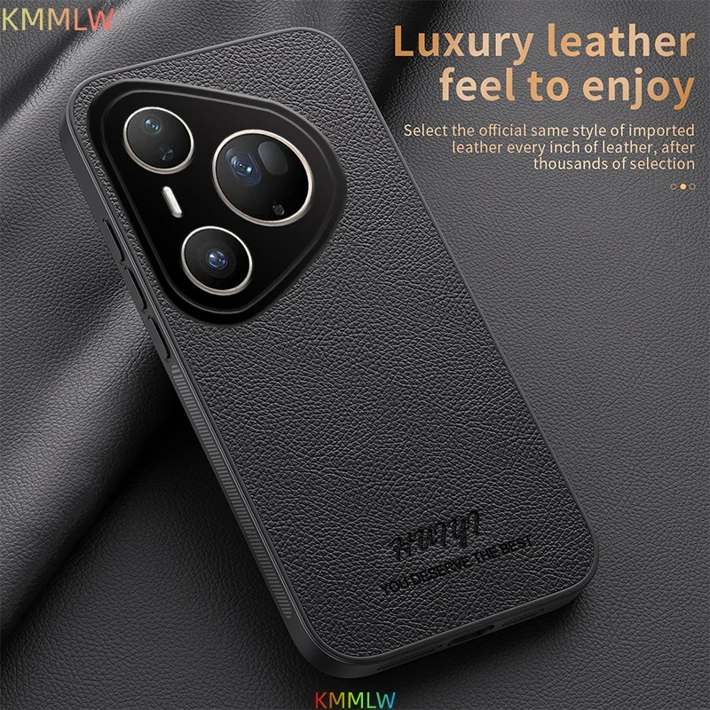 Funda para Huawei Pura 80 Pro Plus, nueva, estilo empresarial, de cuero liso, con imán integrado, ultrafina, para Huawei Pura 70 Ultra.