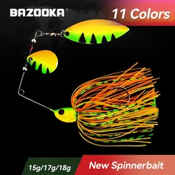 Bazooka-Leurre métallique de type spinnerbait avec hameçon et jupe, appât Élidéal pour la pêche en hiver au bar ou au brochet, 15/18g