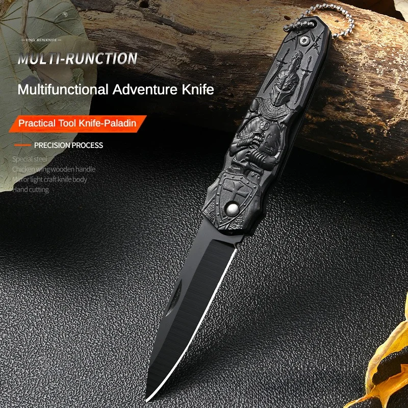 Outdoor Survival Folding Art Embossing Handle Collectible Pocket Camping Knife