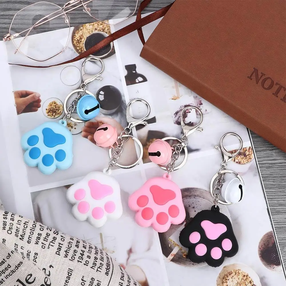 

Soft Rubber Festive Gift Figure Flashlight Cute Gifts Friend Cartoon Car Accessories Cat Paw Keychain Handbag Decor 3D Key Ring