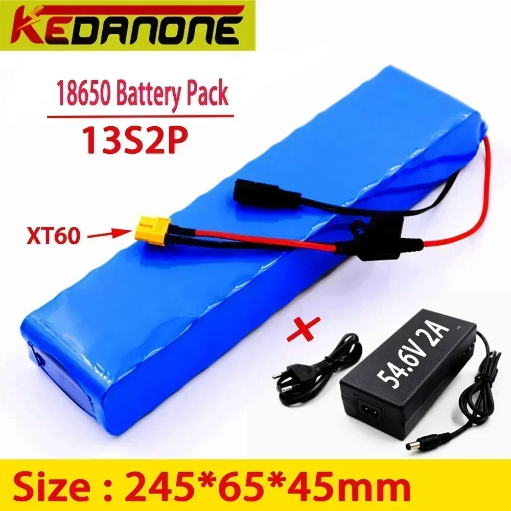 

For Electric Bike 48v 20Ah 28Ah 40Ah 58Ah18650 Li-ion Battery Pack 13S2P Bike Conversion Kit Bafang 1000w and 54.6V 2A Charging