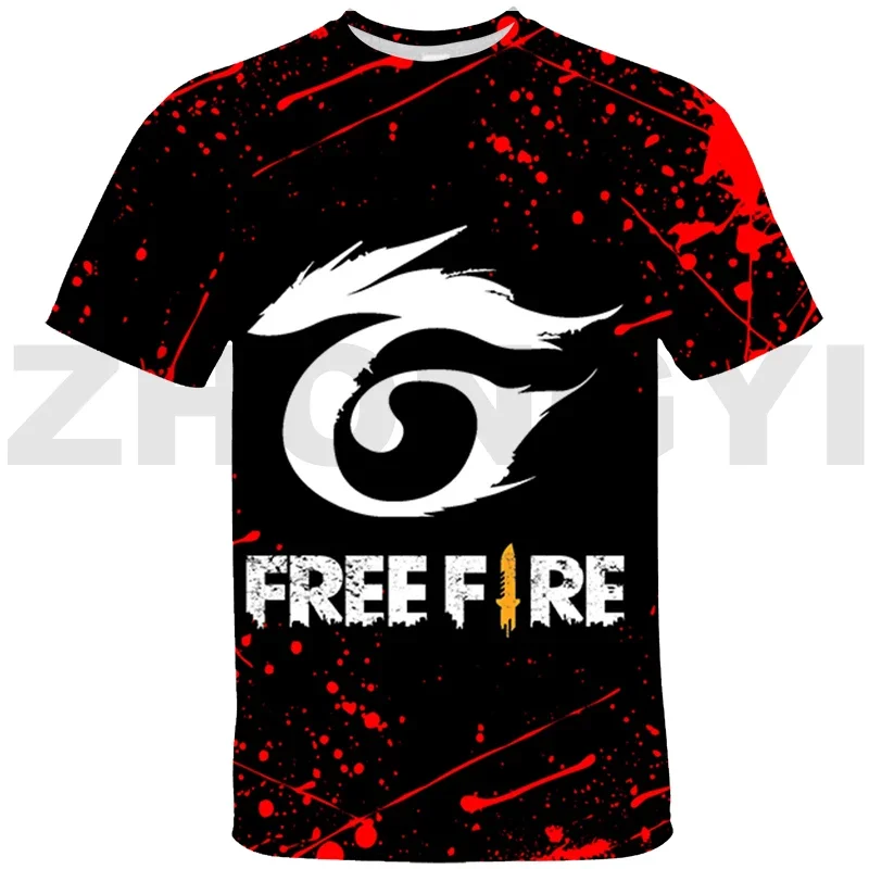 Classic Free Fire Game T Shirts for Men Clothing Tops Summer Parent-child Wear 3D Free Fire Garena Graphic T Shirts Short Tees