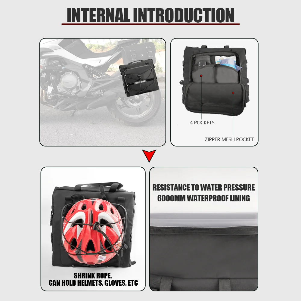 دراجة نارية السرج مقاوم للماء حقيبة جانبية لسيارات BMW R1200GS ADV كاواساكي ياماها هوندا سوزوكي السفر دراجة نارية الأمتعة حقيبة المقعد الخلفي #6