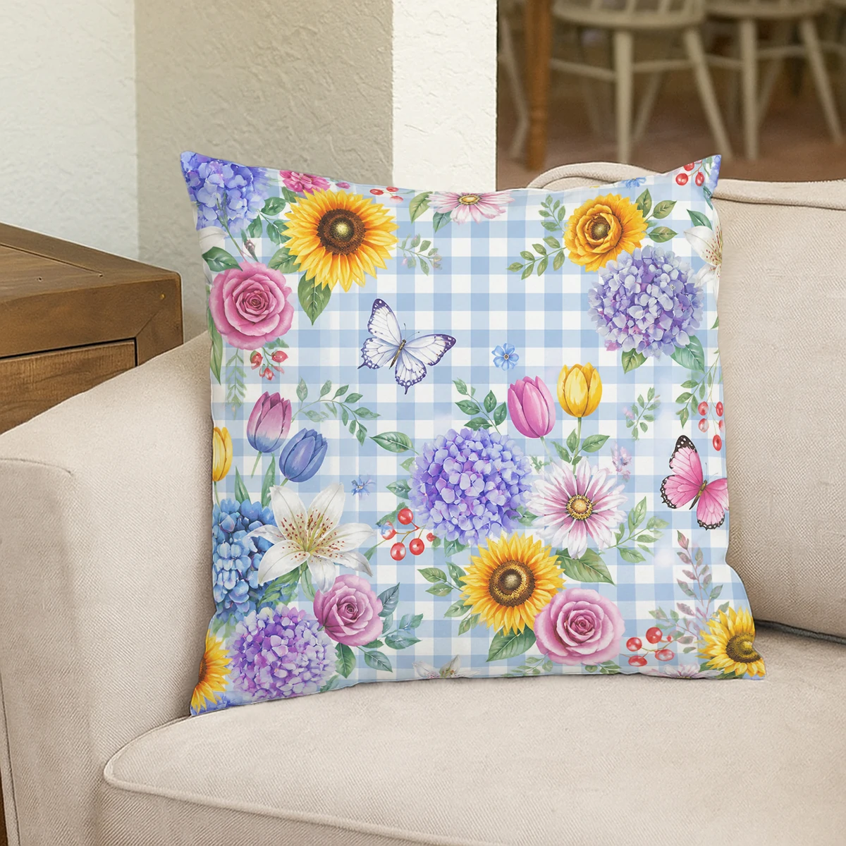 Ocean Jellyfish Pattern Polyester Pillow Cover - 2D Printed Decorative Pillowcase for Home Sofa Bedroom, No Insert Included