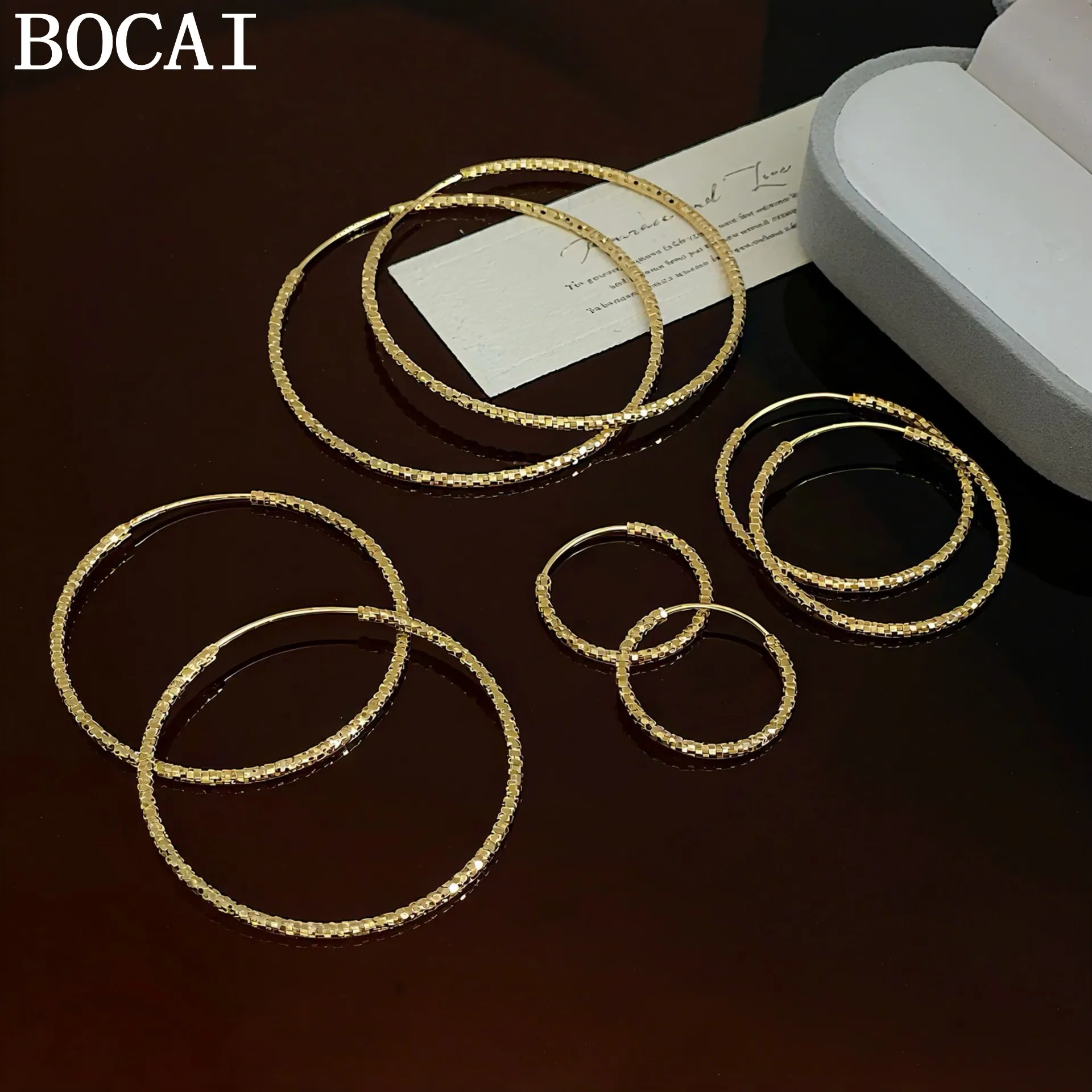 

BOCAI S925 Pure Silver Jewelry Light Luxury And Exquisite Crushed Ice Super Sparkling Earrings Women's Selected Gift