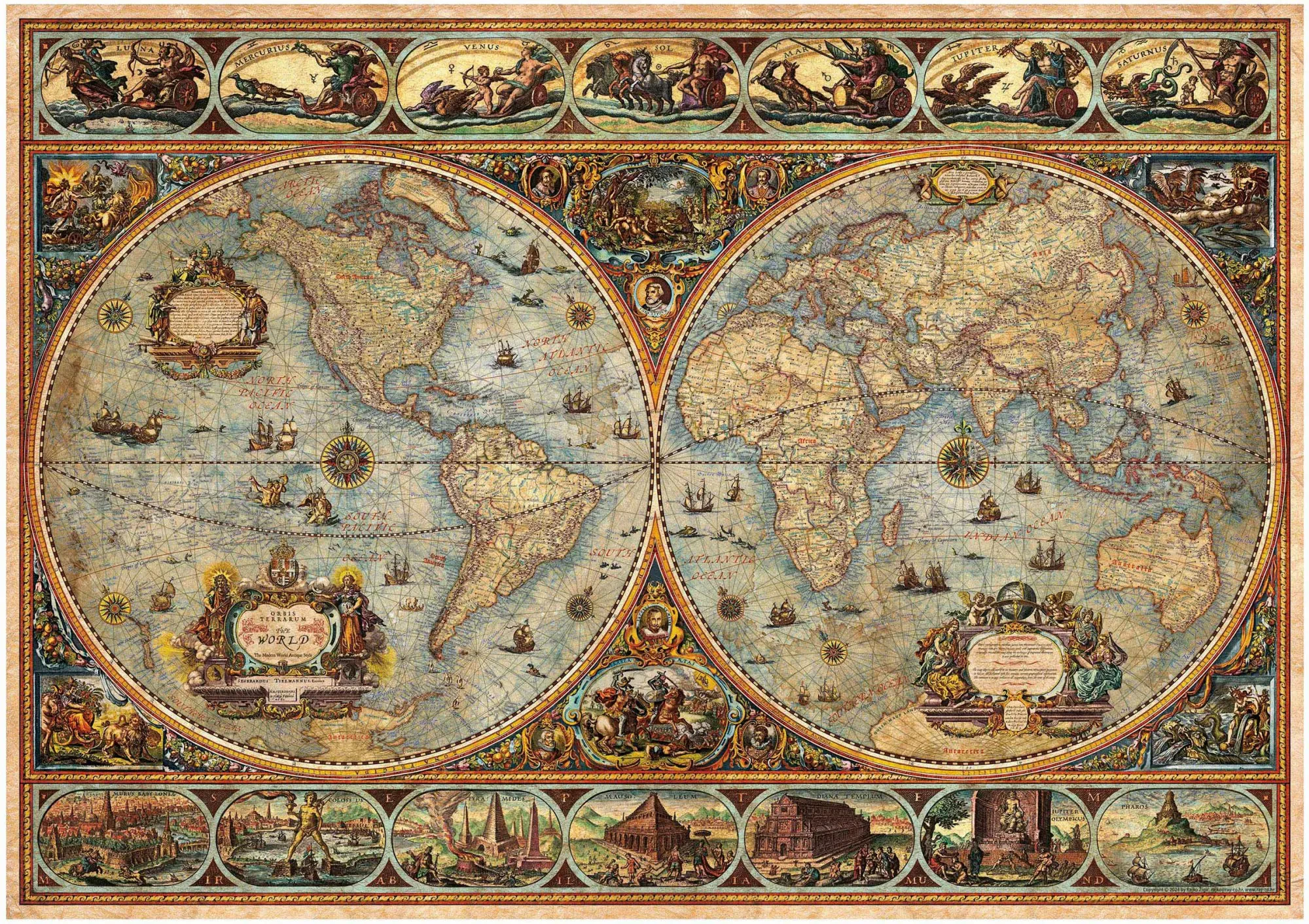Rompecabezas de Gran Tamaño de 500/1000/1200/2000 Piezas, Rompecabezas de Paisajes y Mapas del Mundo para Adultos, Juguetes para Aliviar el Estrés, Regalo