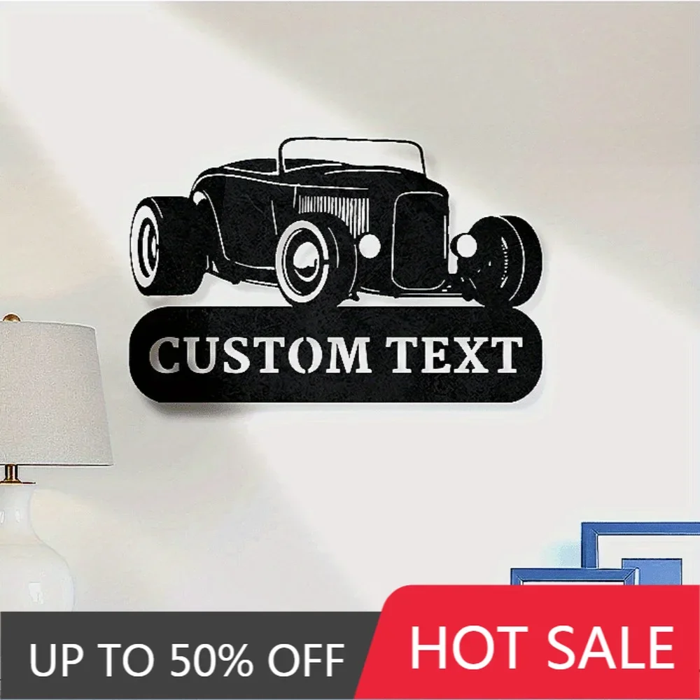 

Home Decor,Retro Style Handcrafted Custom Muscle Car Themed Metal House Number Plate To Personalize Garage and Home with Distinc