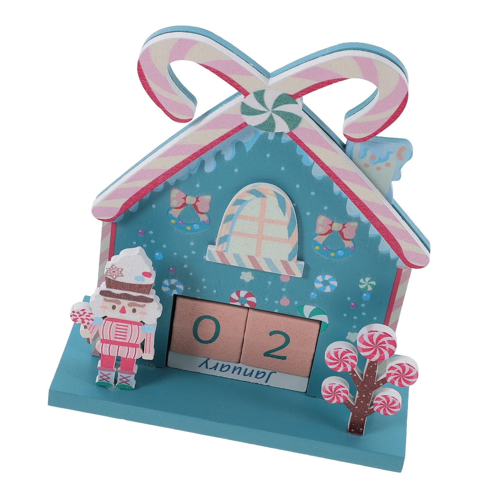 2025 عيد الميلاد خشبية العد التنازلي التقويم سطح المكتب كتلة ديكور كسارة البندق الجندي تصميم عطلة الجدول الديكور للمنزل و #1