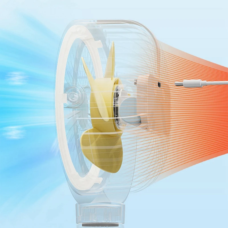 แบบพกพาพัดลมรถเข็นเด็กทารกแบบชาร์จไฟได้ Clip-On Octopus Night Light Mini Personal Handheld Portable Fan