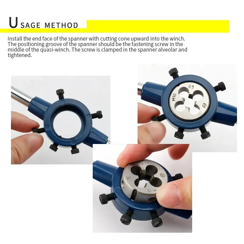 1Pcs Left Hand Round Die & Reverse Manual Tap Set M4-M20 Carbon Steel High Quality Thread Cutting Tool