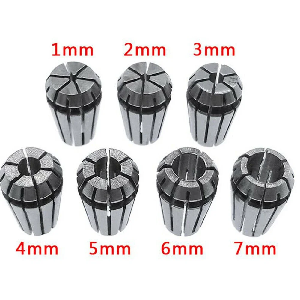 ER11 Spring Collet Chuck Set Made of Hardened Material with 7 Metric Shank Sizes for CNC Milling Lathe Tool Engraving Machine