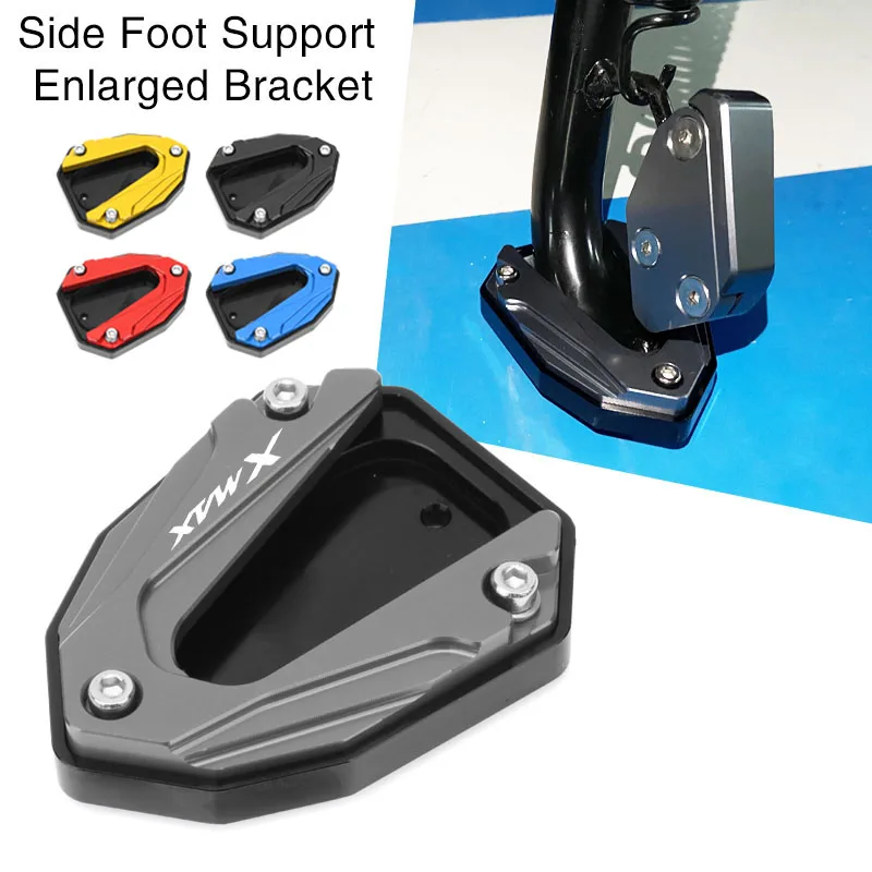 

Motorcycle CNC Kickstand Side Stand Enlarge Foot Extension Pad For XMAX300 X-MAX300 XMAX X-MAX 300 2023 2024