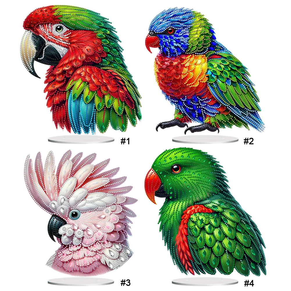 الاكريليك شكل خاص الطيور الجدول الأعلى الماس اللوحة زخرفة أطقم 5D DIY الماس الفن منضدية زينة غرفة نوم ديكور للطاولات #2