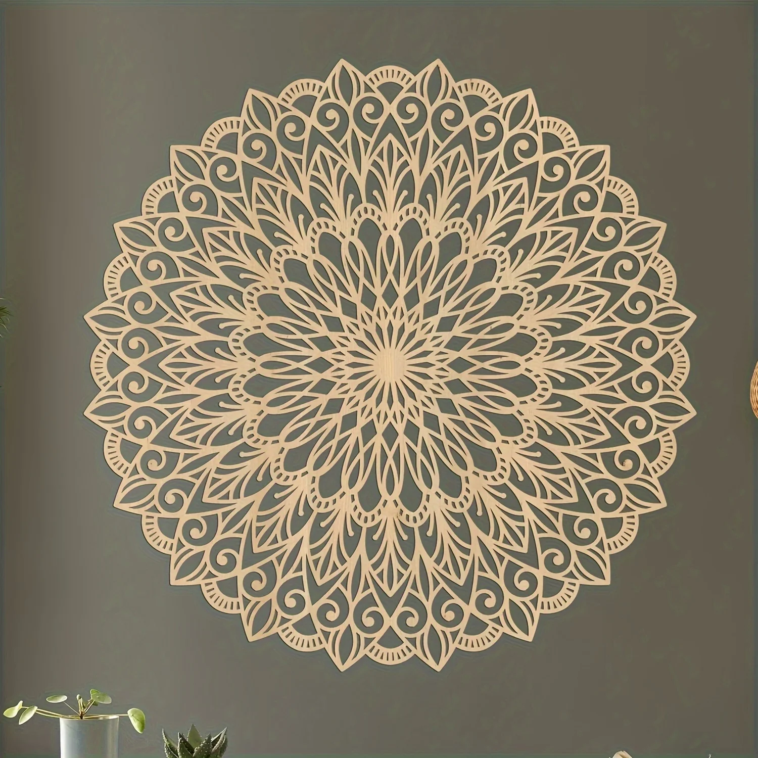CIFBUY 1Pc Elegant Mandala Flower of Life Metal Wall Sculpture Boho Spiritual Decor For Bedroom Living Room Meditation Space