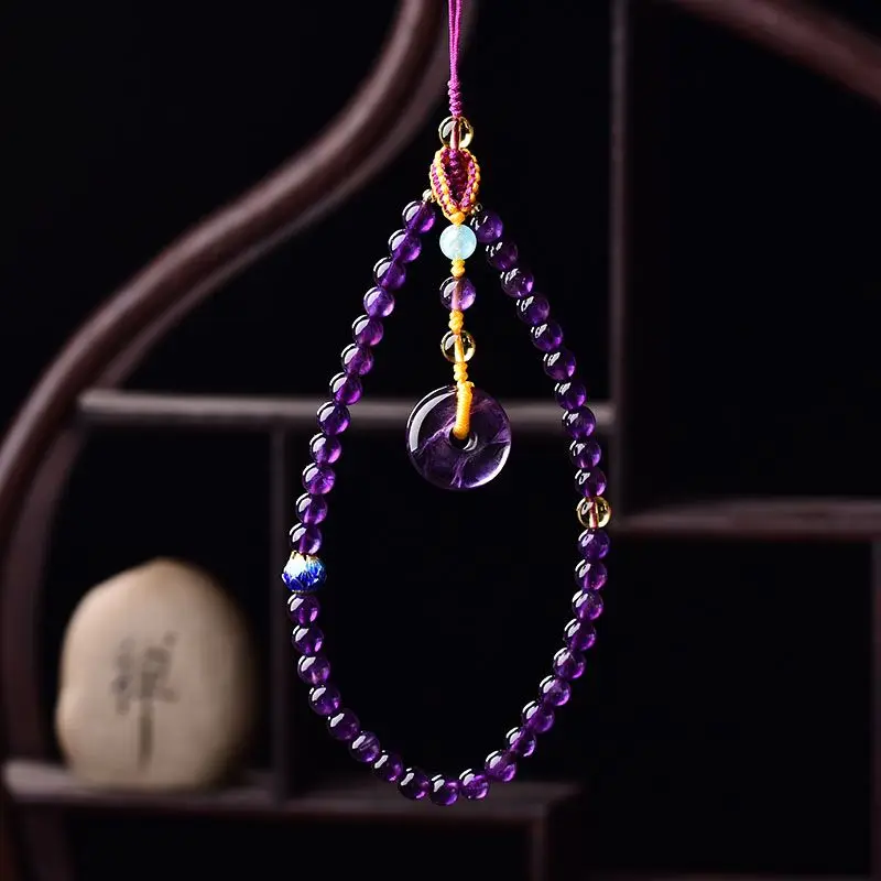 Dream Amethyst Phone Chain Short Internet Celebrity Gift Chinese Style Wrist Girl Hanging Rope Jibai Girl