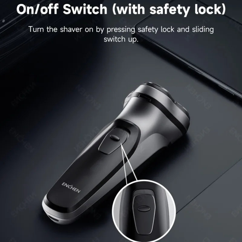 Elektryczna golarka obrotowa dla mężczyzn z ostrzami 3D, golarka elektryczna z możliwością mycia, ładowana przez USB-C, trymer do brody, prezent