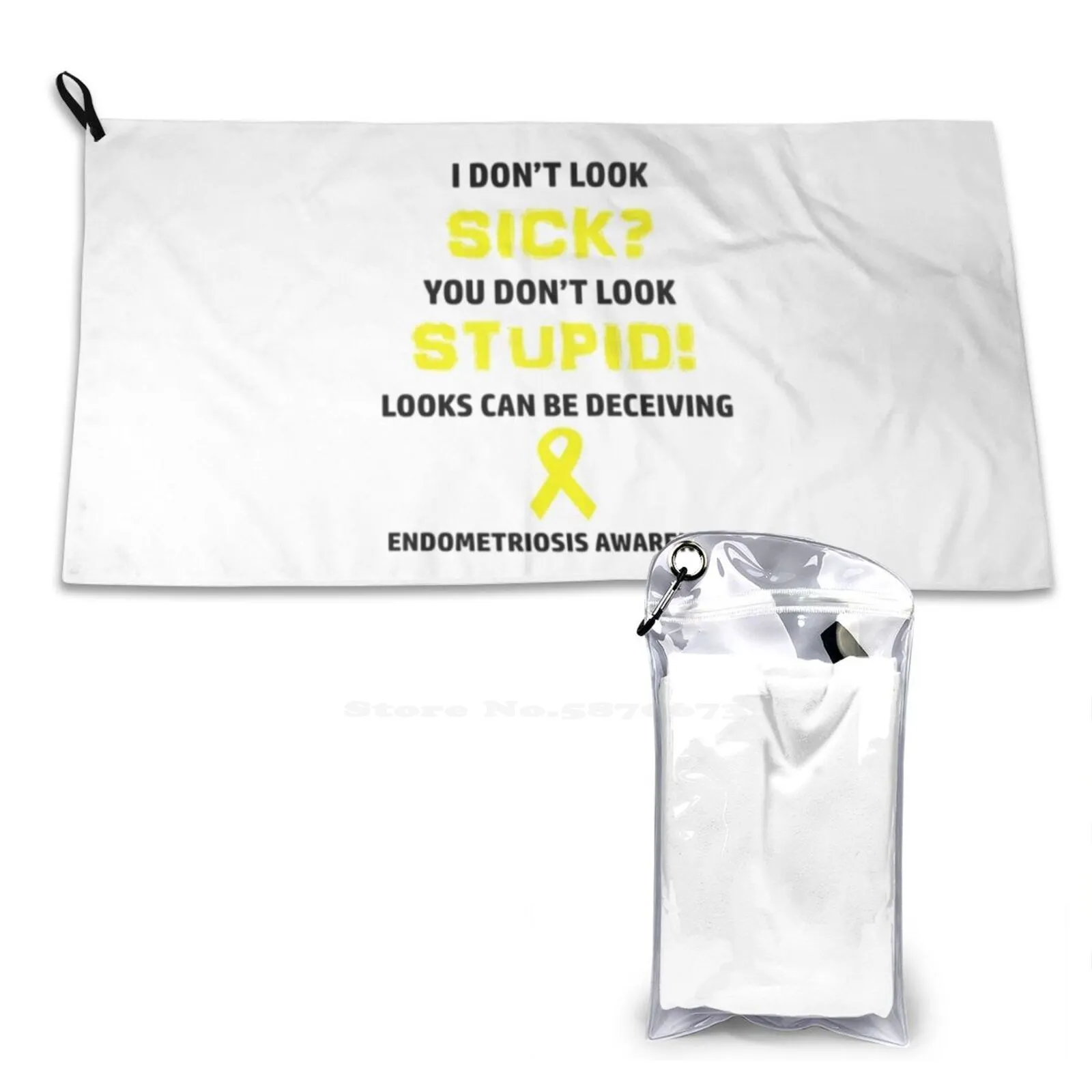 Endometriosis You Don'T Look Sick Awareness Large Bath Towel Beach Towel Sunscreen Blanket Endometriosis Awareness Endo