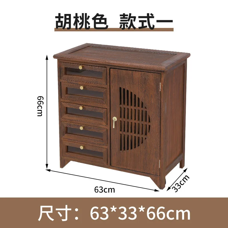 Chinese solid wood small tea cabinet, chest cabinet, retro living room wall locker, American side cabinet, simple dining