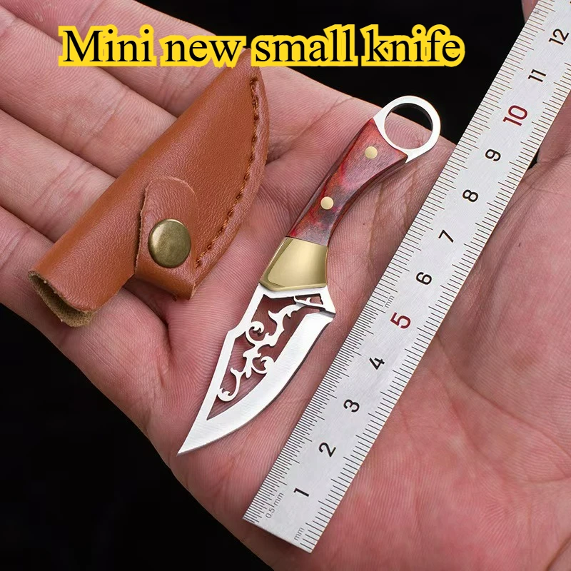 Hollow out unpacking mini knife, colorful wood sharp mini portable keychain