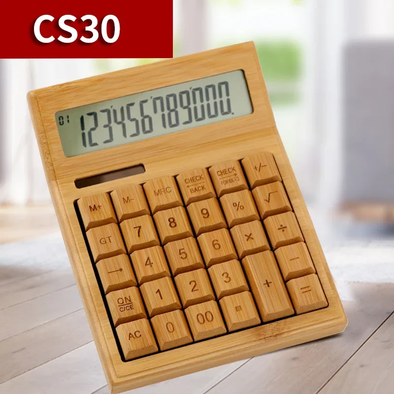 Handmade Natural Bamboo Environmental  Solar Energy Calculator Chinese Characteristics Gift Choice
