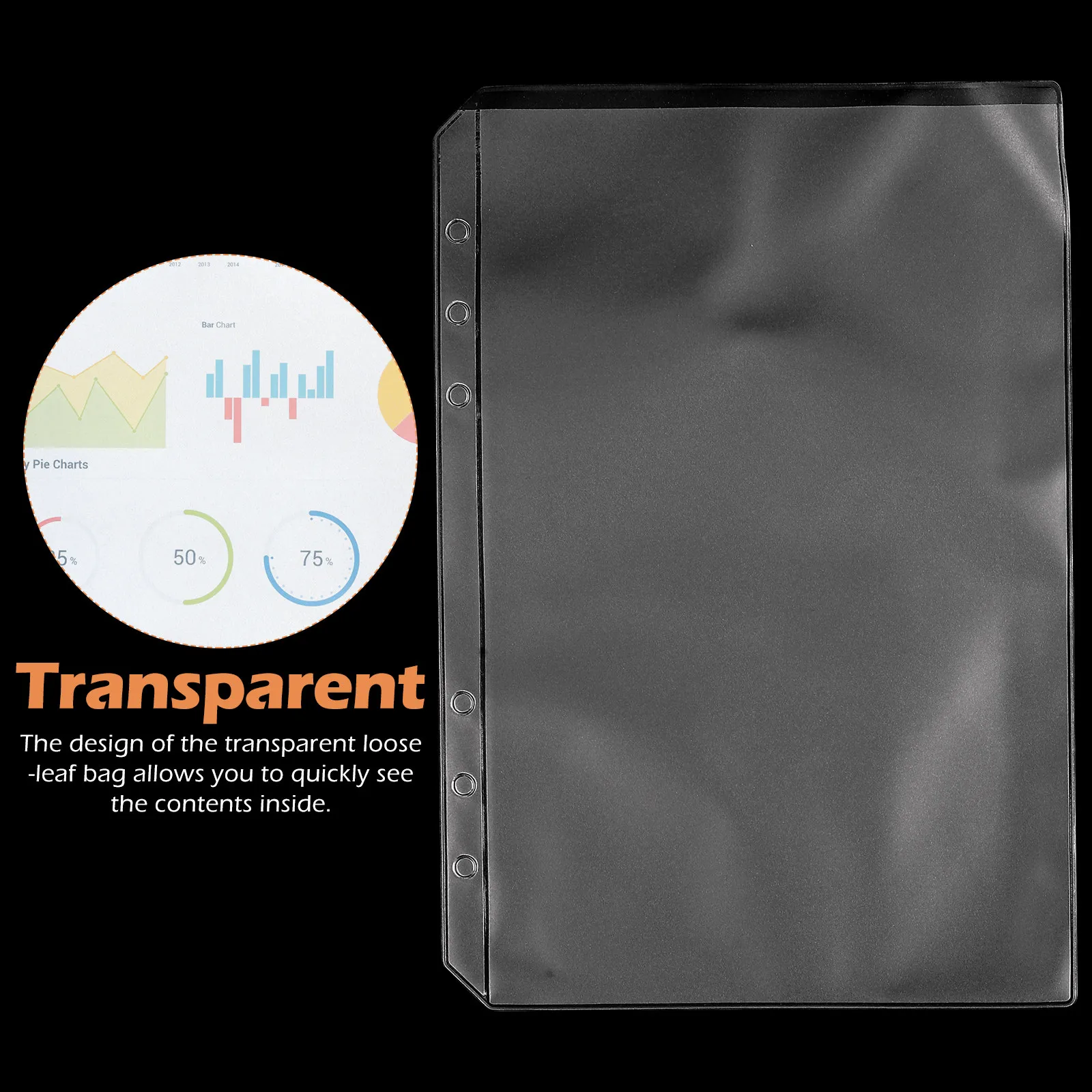 

10 шт. прозрачных папок-конвертов на молнии формата А5 с 6 отверстиями для документов, квитанций, билетов, монет, купонов, органайзеры-пакеты