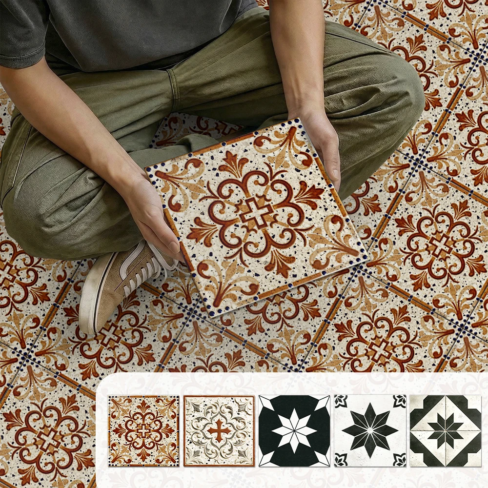 Moroccan Tile Stickers, 0.72mm Thick Matte Self-Adhesive Decals for Kitchen Backsplash Home Renovation