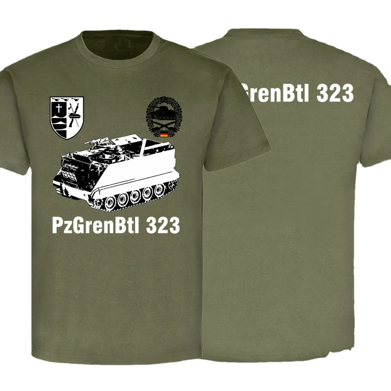 Bundeswehr 6 Company PzGrenBtl 323 M113 Armored Mortar Cart T-Shirt. Summer Cotton O-Neck Short Sleeve Mens T Shirt New S-3XL