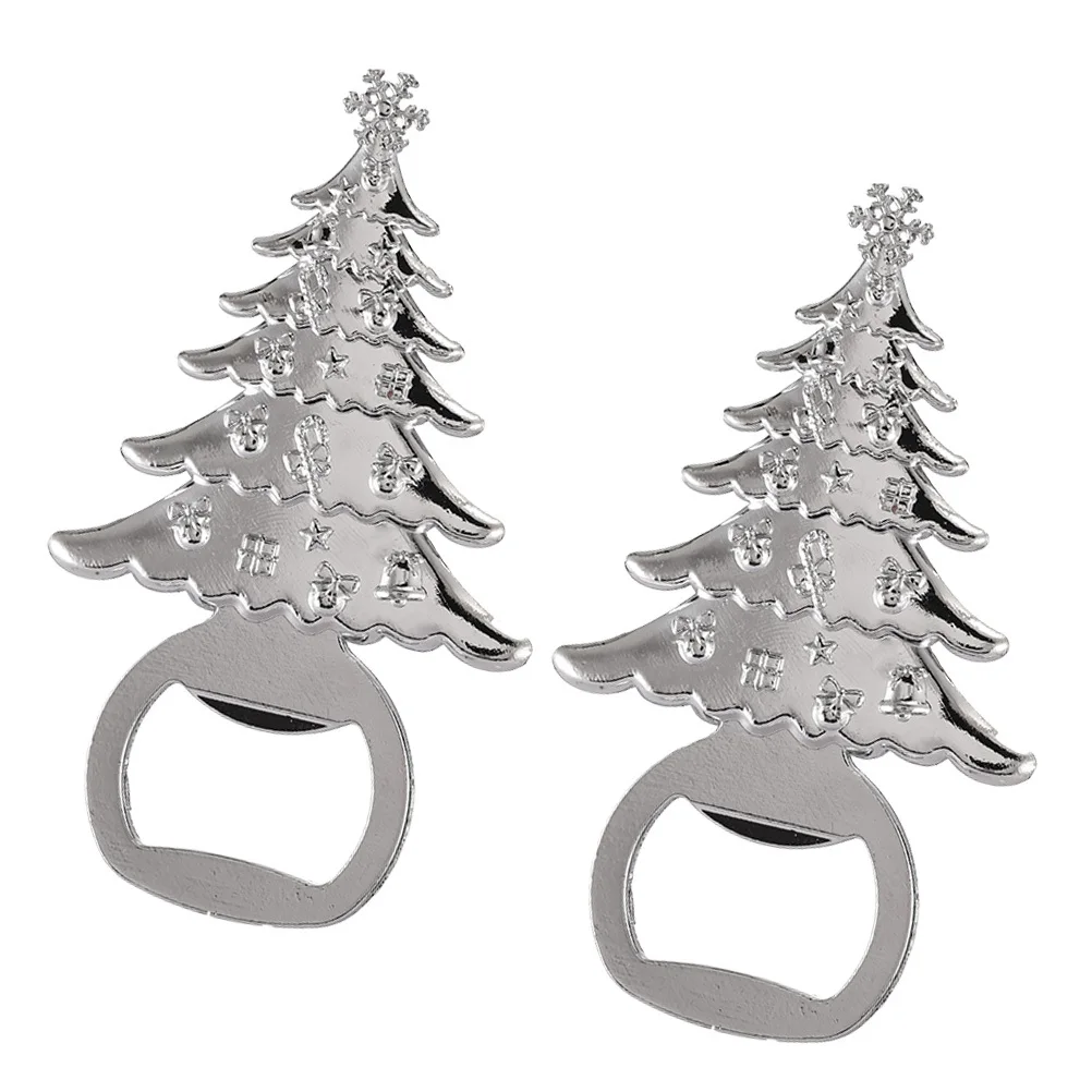 

2 шт., рождественская елка, открывалка для бутылок из цинкового сплава, рождественский инструмент для вина, пива, свадебная вечеринка, открывалка для бутылок, рождественские принадлежности