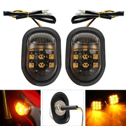 2PCS 12V Motorcycle Turn Signals, 9-LED Bullet Turn Signal Lights, Yellow Flashing Lights, Bullet Turn Signals