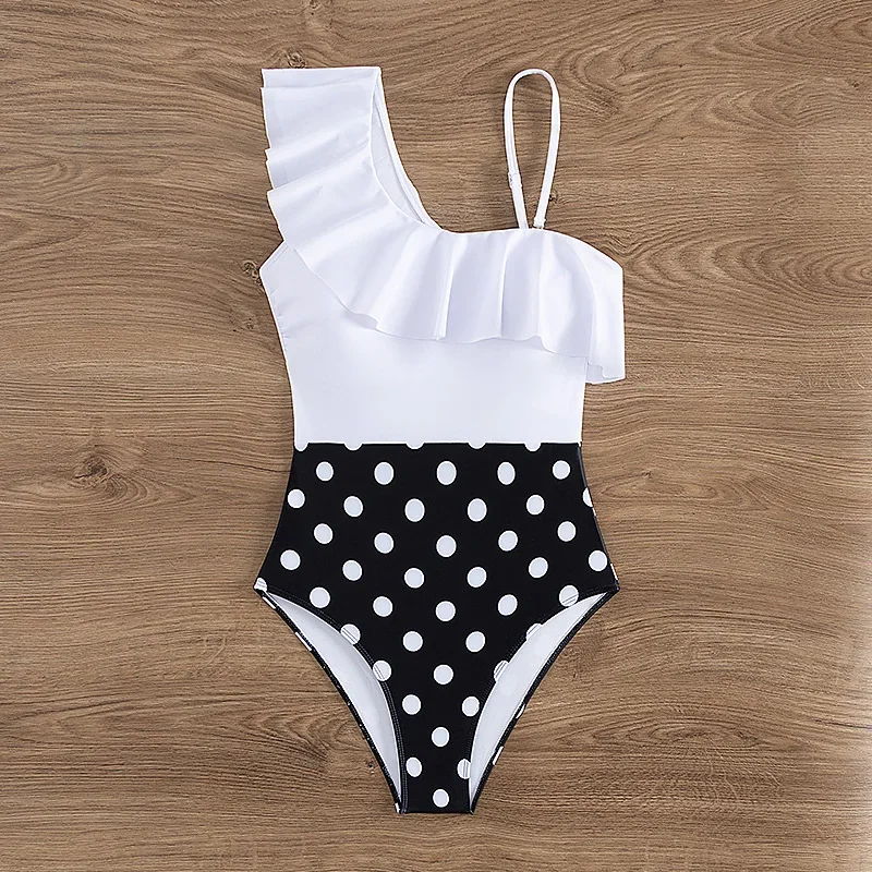 

Ruffle One Piece Swimsuit 2025 New One Shoulder Swimwear Women Swimsuit Bathing Suit Beachwear Monokini Female Swimming Suits