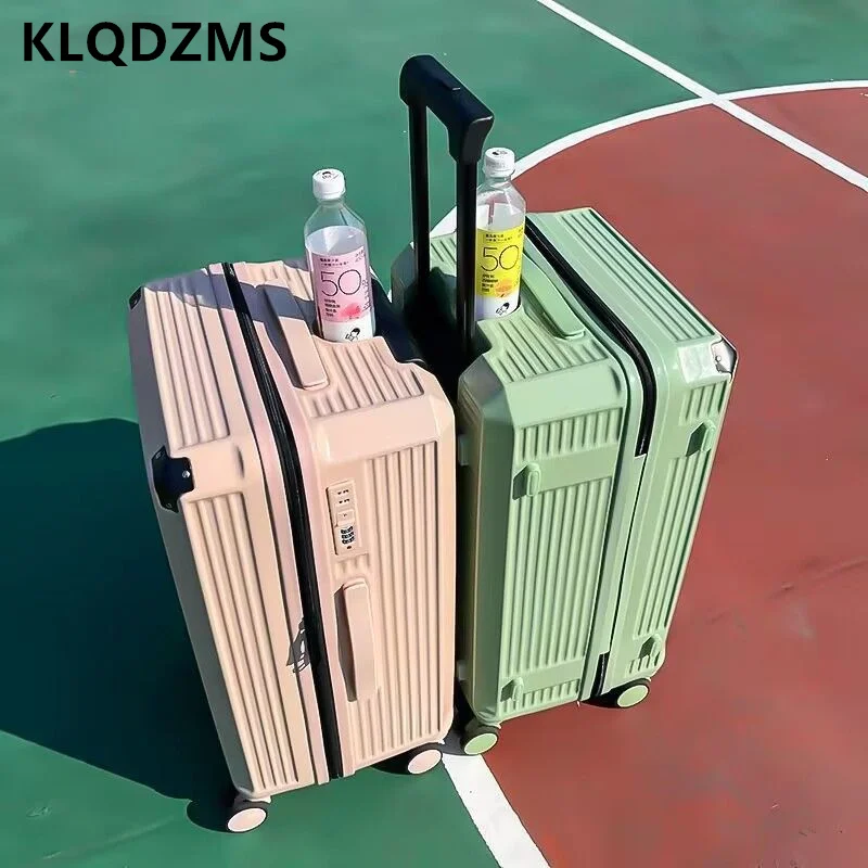 Klqdzms Abs + Pc Bagage 20 "22" 24 "26" 28 Inch Grote Capaciteit Trolley Case Dames Boarding Box Heren Met Wielen Rollende Koffer