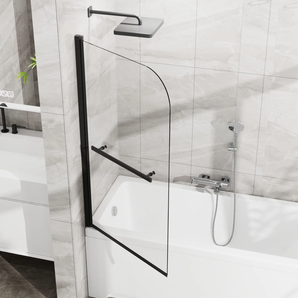 

Душевая перегородка Goodyo 31x55 дюймов, безрамная, из закаленного стекла, матовая черная