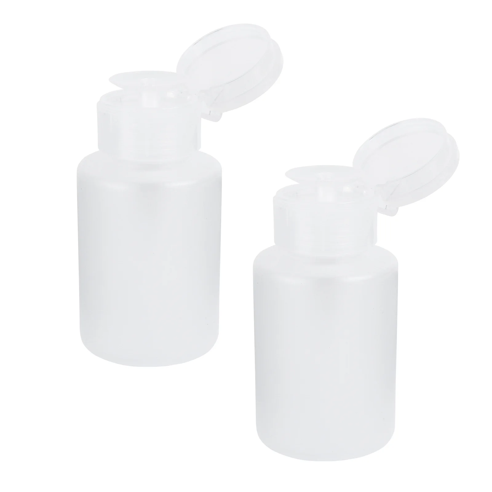 Contenitore di stoccaggio riutilizzabile trasparente per bottiglia con pompa pressata da 2 pezzi per organizzatore di liquidi in polvere acrilica per nail art leggero