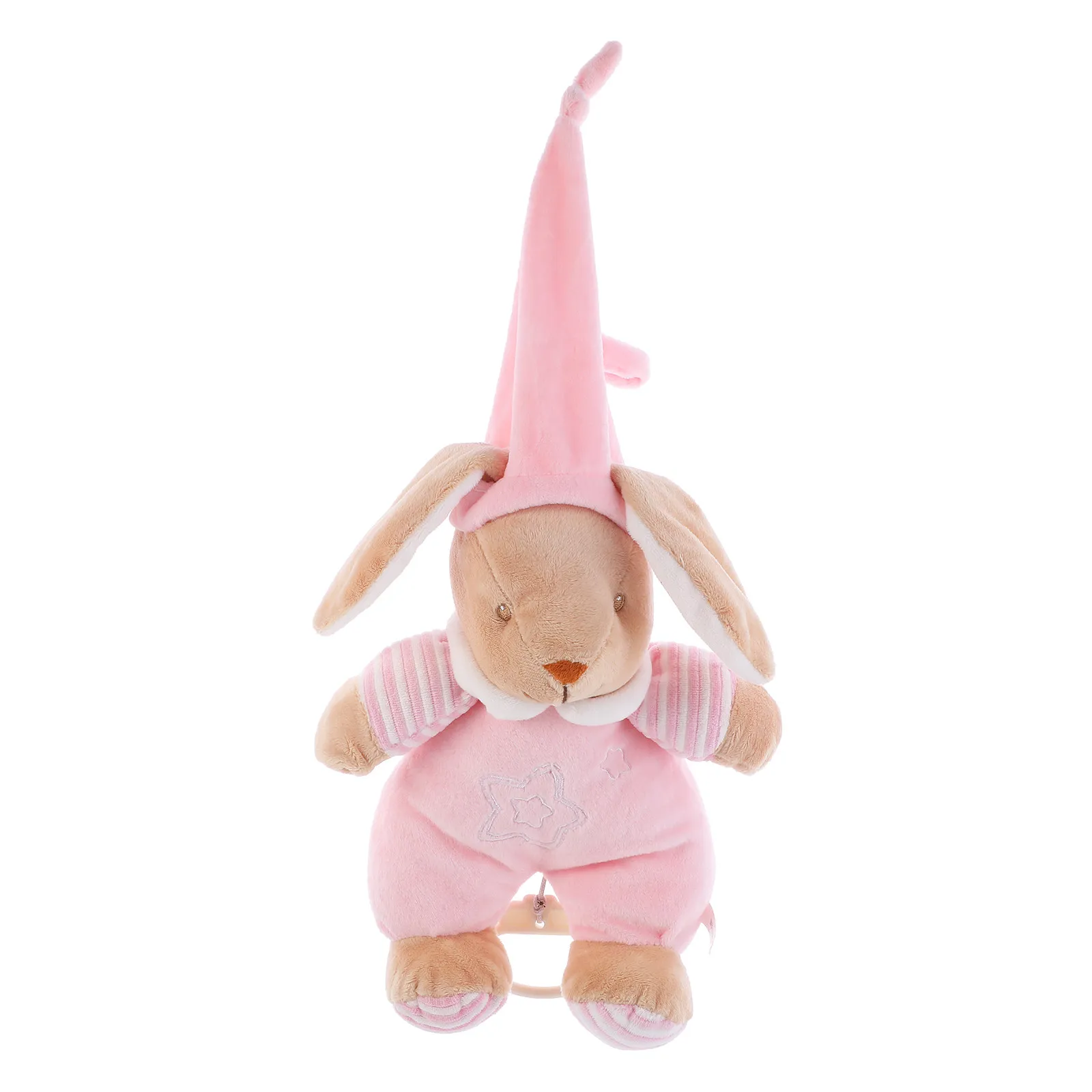 1Pcs Music Soothing Hanging Rabbit Soft Infant Comforter Cartoon Light Music Box Play Gift for Kids Bedroom Toy