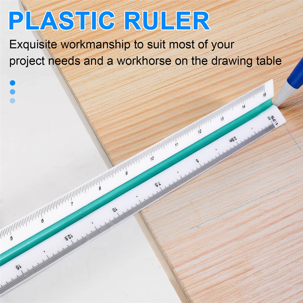 AT77 1:20 1:25 1:50 1:75 1:100 1:125 Пластиковая треугольная линейка