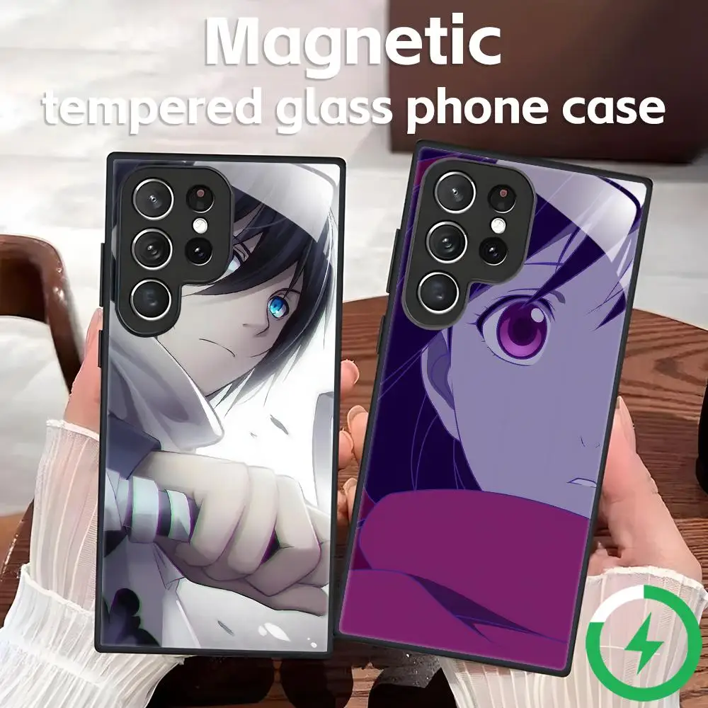 Anime Noragami Phone Case For Samsung S26 S25 S24 S23 S22 S21 S20 Plus Ultra Note20 Glass Magnetic Case