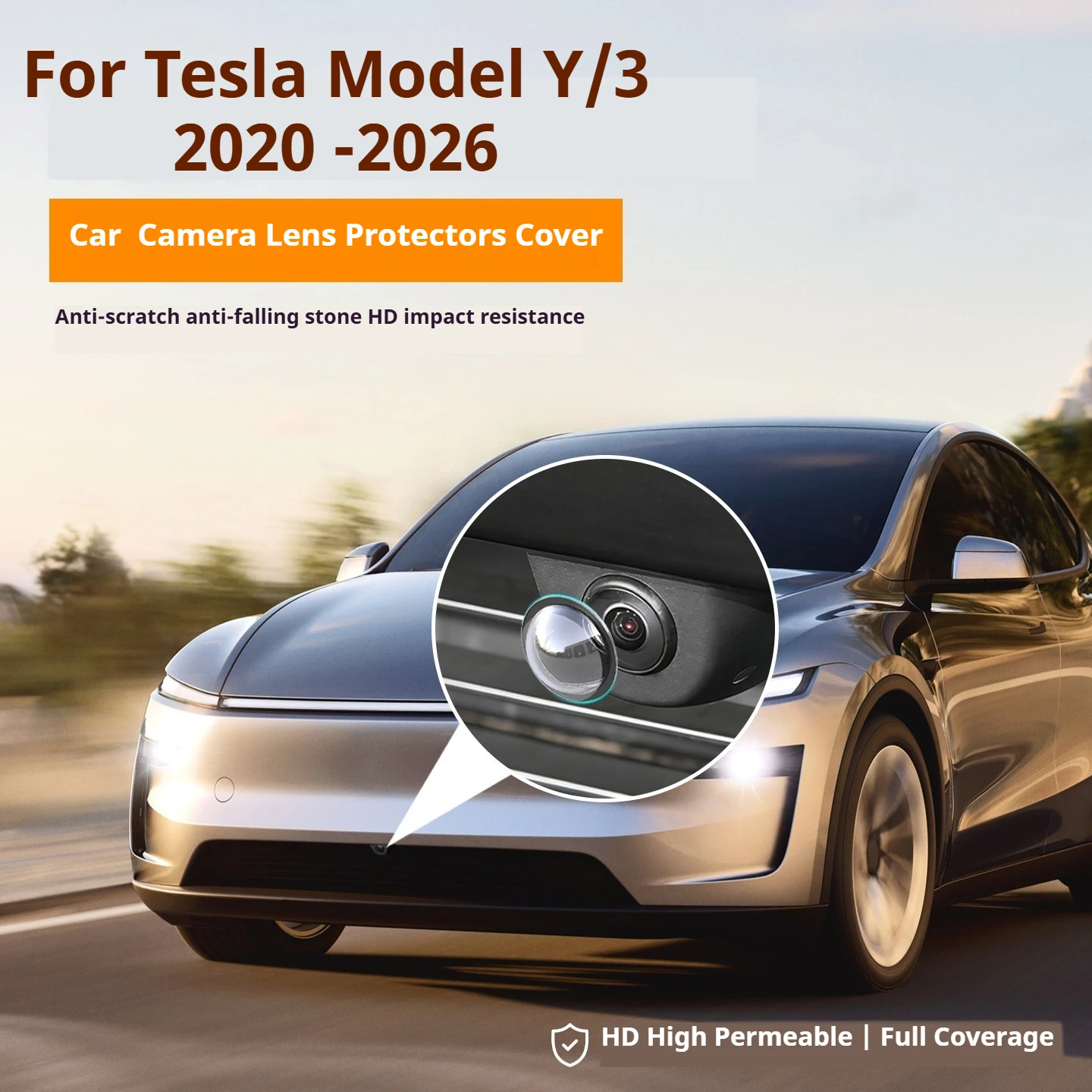 For Tesla Model 3 Model Y Model Y/3+ 2020-2026 Car Front Rear Camera Protection Cover 360° Panoramic Camera Lens Protective Film
