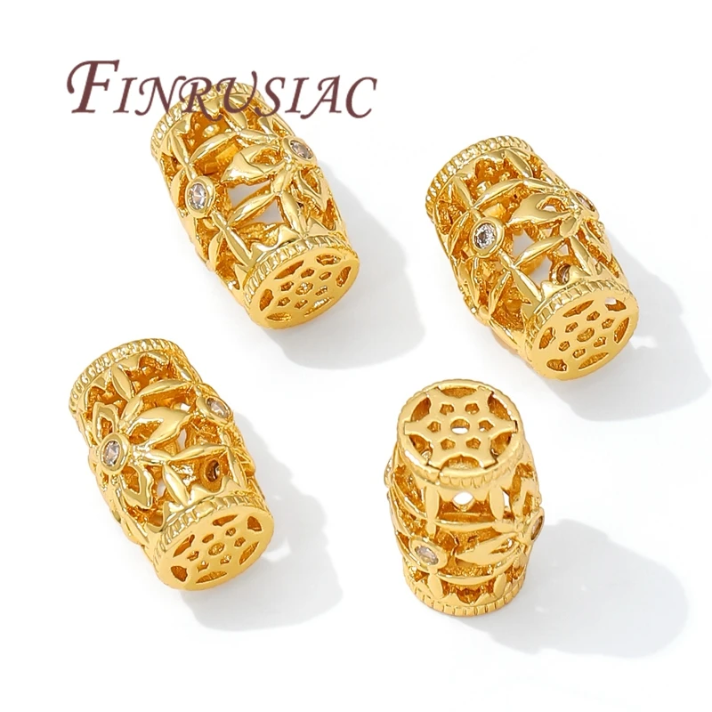 18K Vergoldete Messing-Ovalperle ​   Für Schmuck, Abstandshalterperlen für die Herstellung von Armbändern, Perlen-Trenner, DIY-Halskettenzubehör