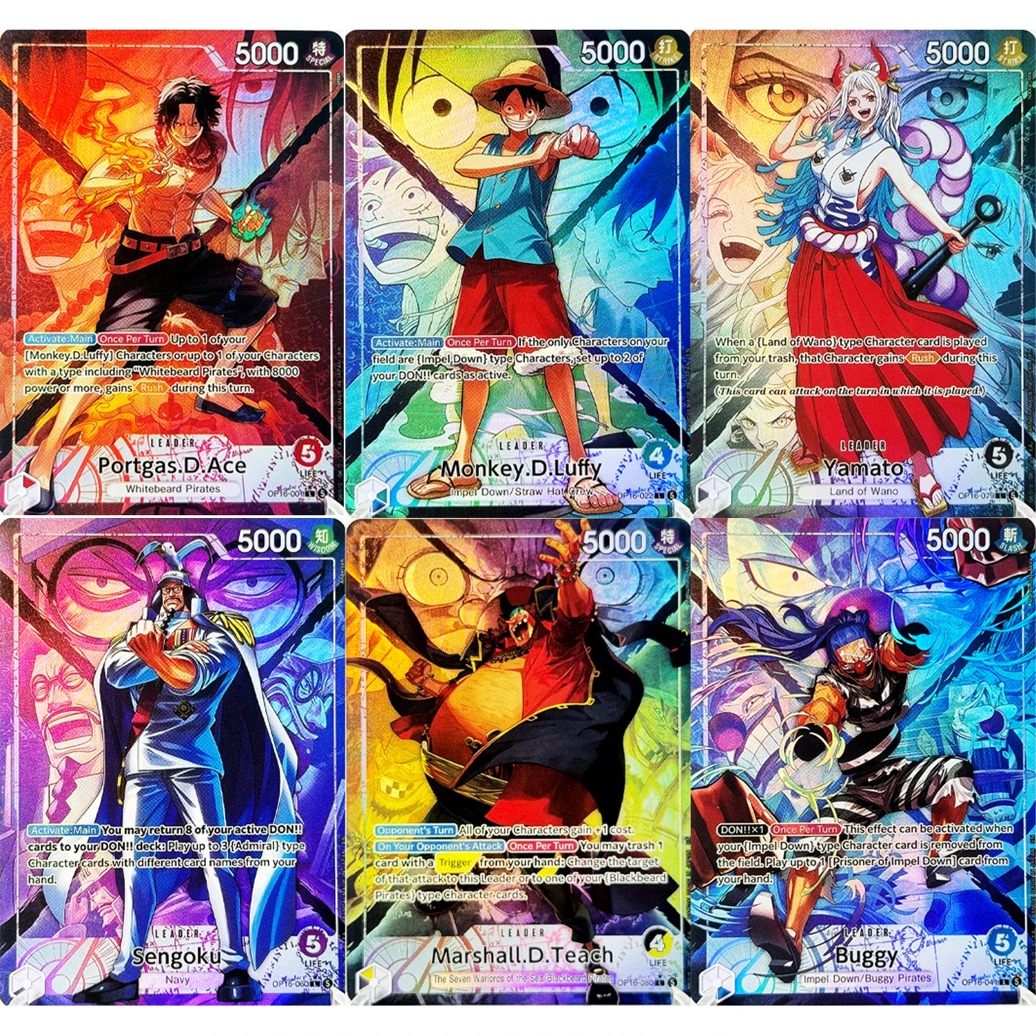 Komplettes Set One Piece Kartenspiel SP Seltene Karten Vollständige Sammlung Hochwertige DIY-Replika Anime-Folien-Proxy-Karten [Englisch/Japanisch]
