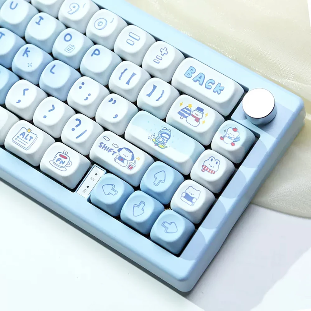 135 Keys/Set MOA Profile Personality Keycap Winter Bear Theme PBT Key Caps Dye Sublimation Keycap For Mechanical Gaming Keyboard