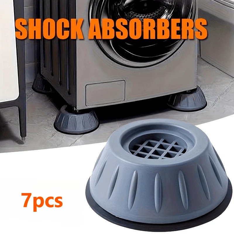 7 PCS Rubber Vibration Damping Pads for Washer and Dryer - Noise Reduction, Anti-Slip