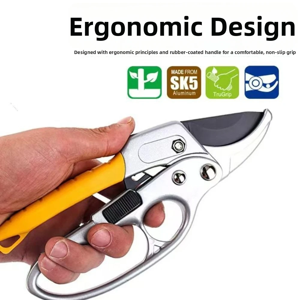 New SK5 Alloy Steel Pruning Shears Ergonomic Design Anti-slip Handle Garden Clippers Quick Cuts Garden Tools Garden Use