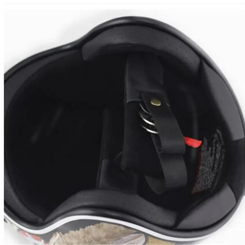 Black Vintage Motorcycle Helmet Open Face Dot Approved Half  Retro Moto Casco Capacete Motociclistas S To XXL  CE