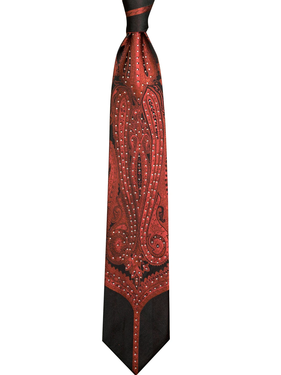 Rhinestone Necktie Abstract Geometrical Men‘s Ties Shining 100% Silk Jacquard Woven Fashion Brand New Casual Party