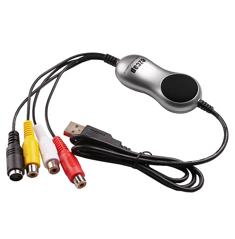 USB 2.0 AV S Video Capture Card DVD VHS DVR 8mm Analog Audio Video Recorder Grabber To Digital Converter for Windows 11/10/8/7